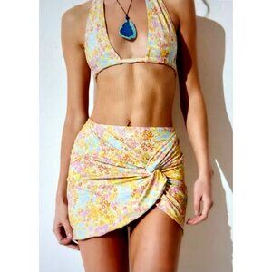 NWT Stone Fox Swim Selma‎ Sarong Flower Fields Sz S